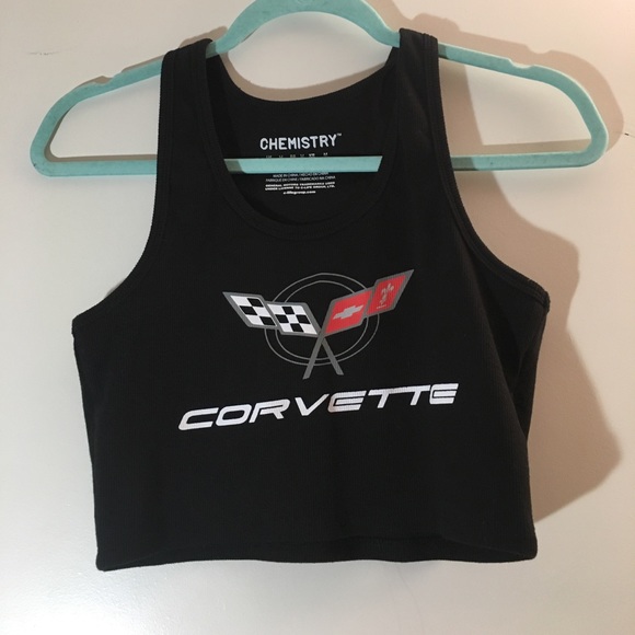 chemistry Tops - Black Corvette Cropped Tank